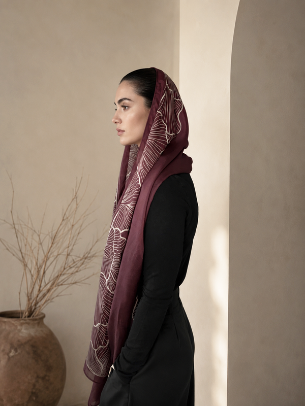 Morf Bordeaux Shawl