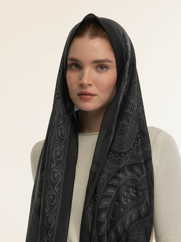 Paisley Black Şal