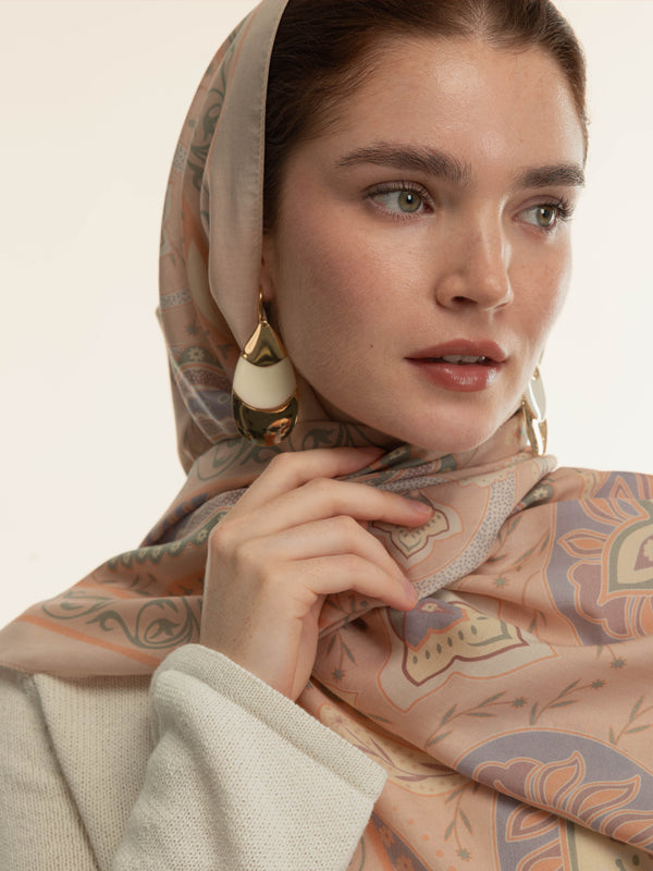 Paisley Peach Şal