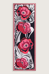 Gelincik Kırmızı Pamuk Floş Şal 72x212