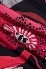 Gelincik Kırmızı Pamuk Floş Şal 72x212